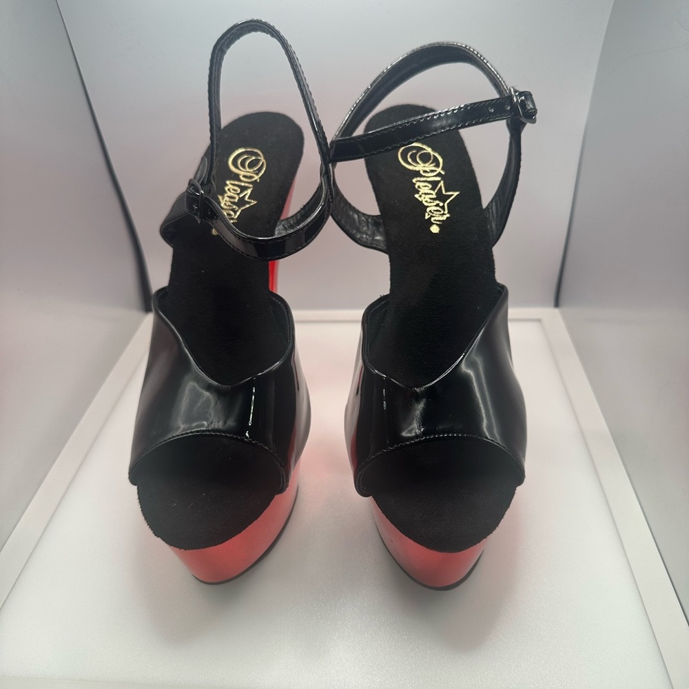 Pleaser Black and Red Platform Heels